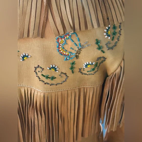 Rare Vintage Chris Line Originals 1940's/50's Era Fringe Deerskin Beaded Jacket - Picture 6 of 16